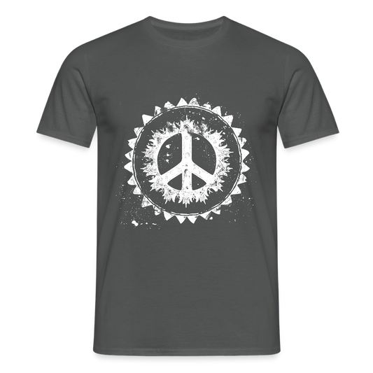 Urban Retro Peace Zeichen - Männer T-Shirt - Anthrazit