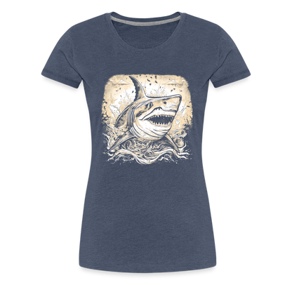 Cooler Retro Hai - Frauen Premium T-Shirts - by Artful Alchemist
