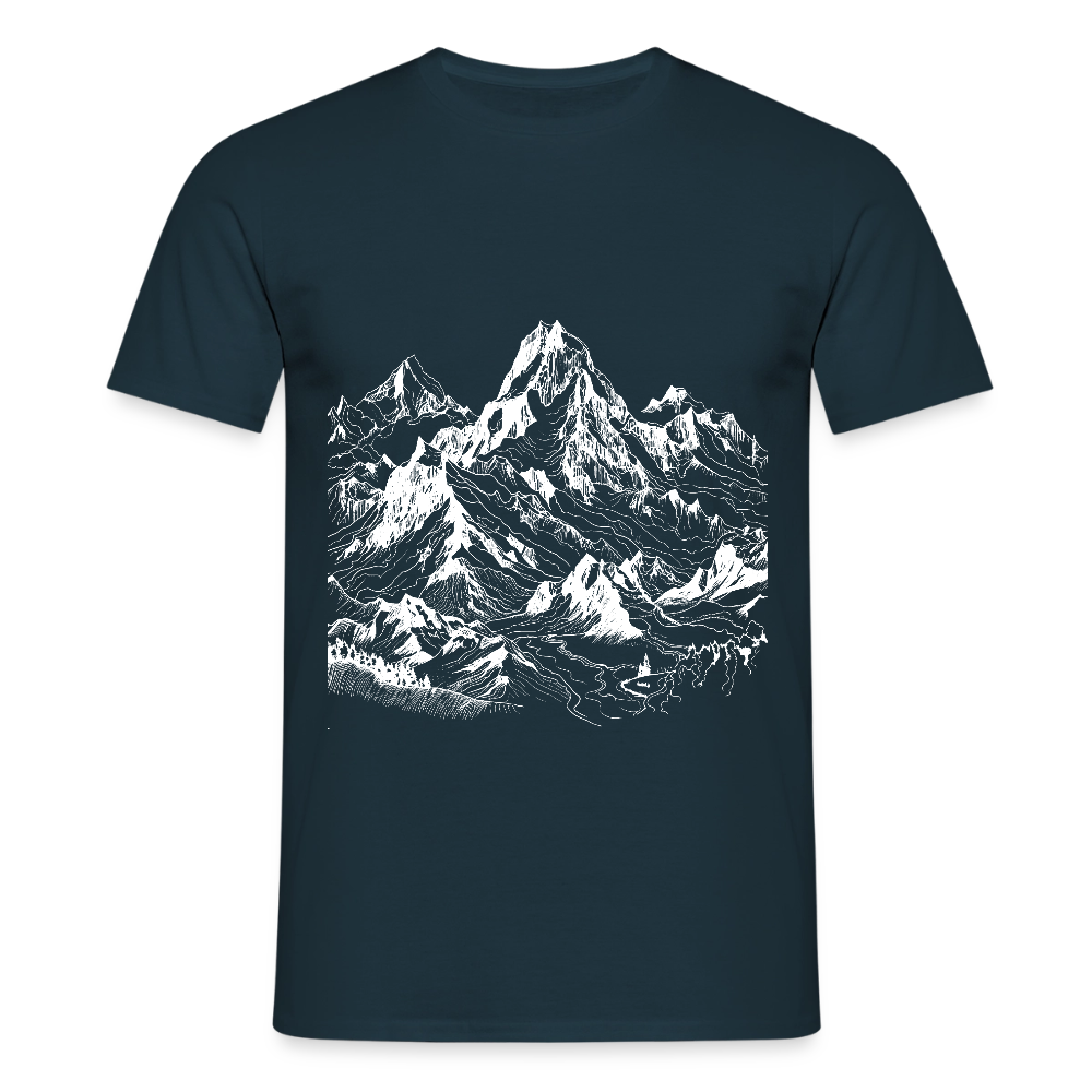Alpine Peak – Minimalist Mountain - Männer T-Shirt - by Artful Alchemist
