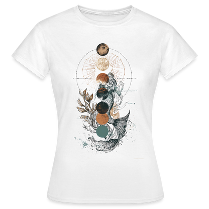 Mystic Mermaid – Mondphasen - Frauen T-Shirt - Weiß