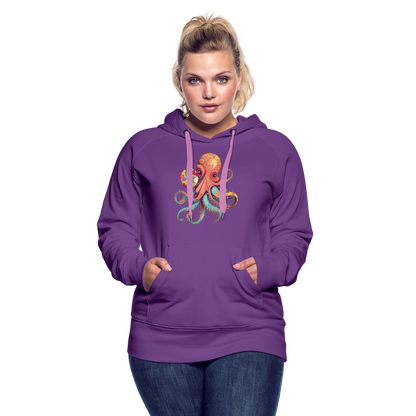 Lustiger Comic Oktopus mit Lollipop - Frauen Premium Hoodie - by Artful Alchemist