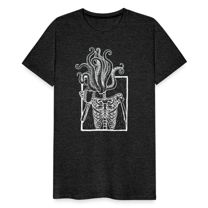 Kaffee trinkendes Skelett mit Tentakel Kopf - Männer Premium T-Shirt - by Artful Alchemist