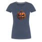 Gruseliger Horror Kürbis -Happy Halloween - Frauen Premium T-Shirt - Blau meliert