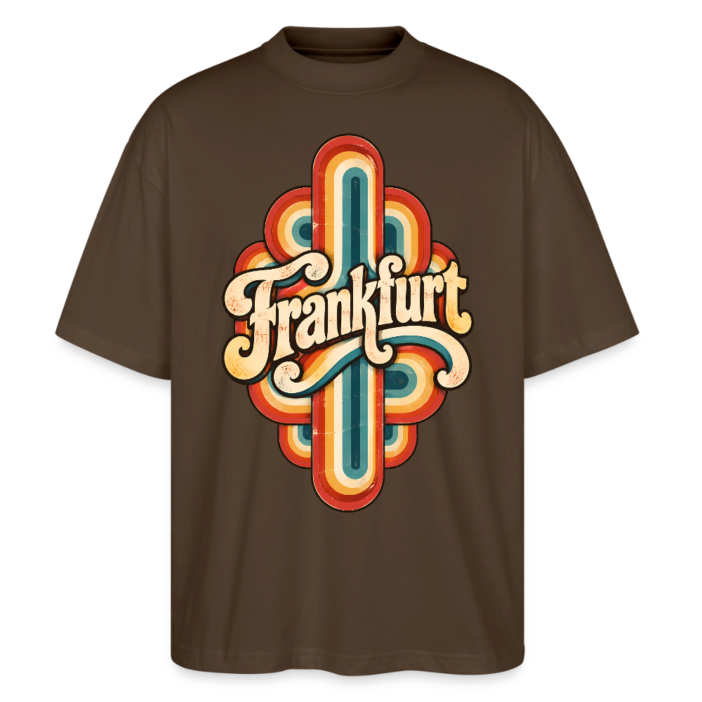 Frankfurt Retro – Oversized Unisex Bio T-Shirt - Dunkelbraun