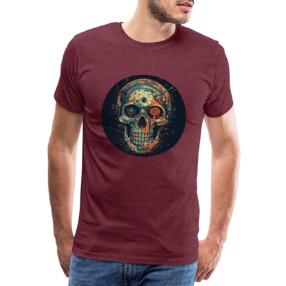 Retro Futuristischer Totenkopf Skull Cyborg- Männer Premium T-Shirt - by Artful Alchemist