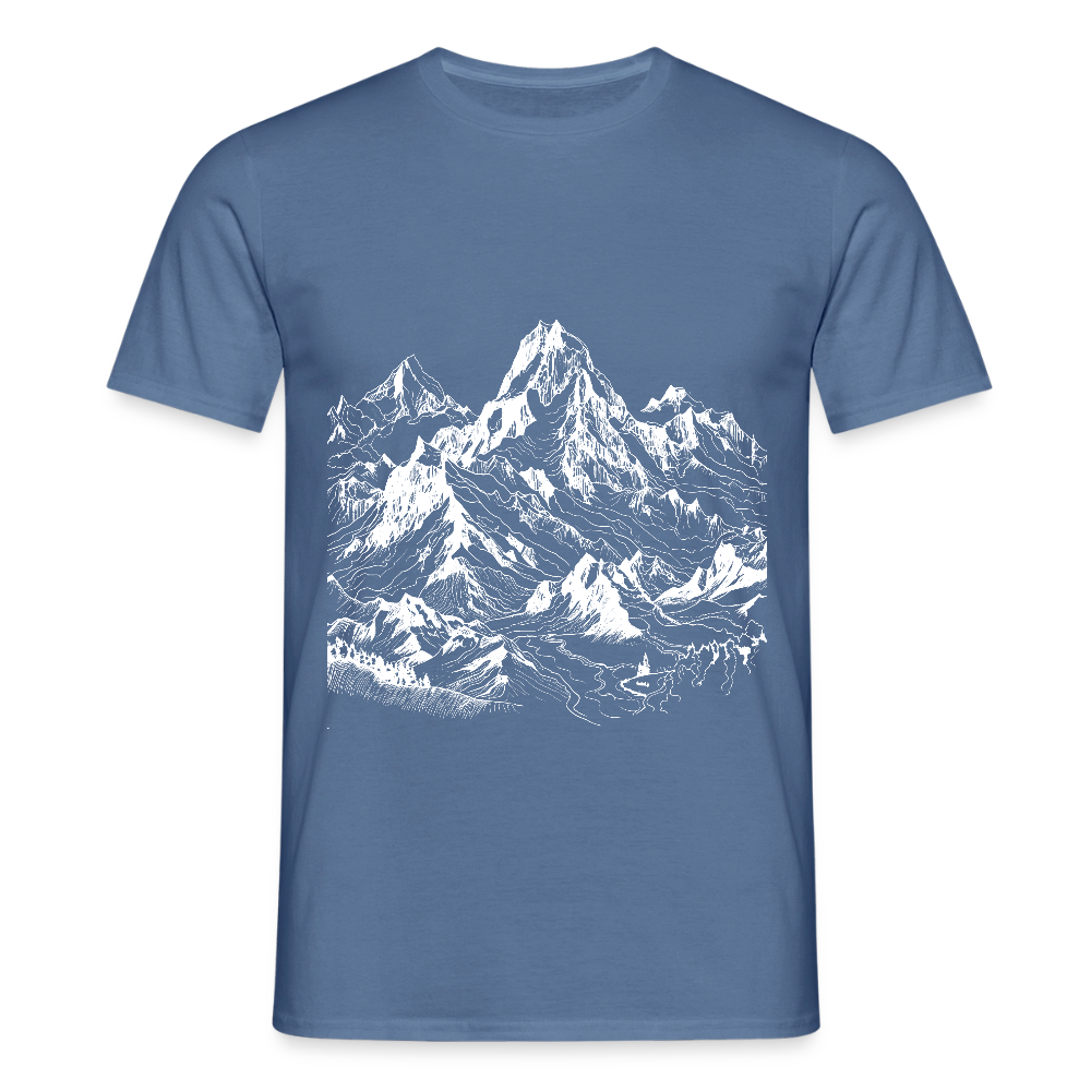 Alpine Peak – Minimalist Mountain - Männer T-Shirt - by Artful Alchemist