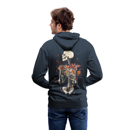 Skelett mit zarten Blumen im Boho Look - Männer Premium Hoodie - by Artful Alchemist