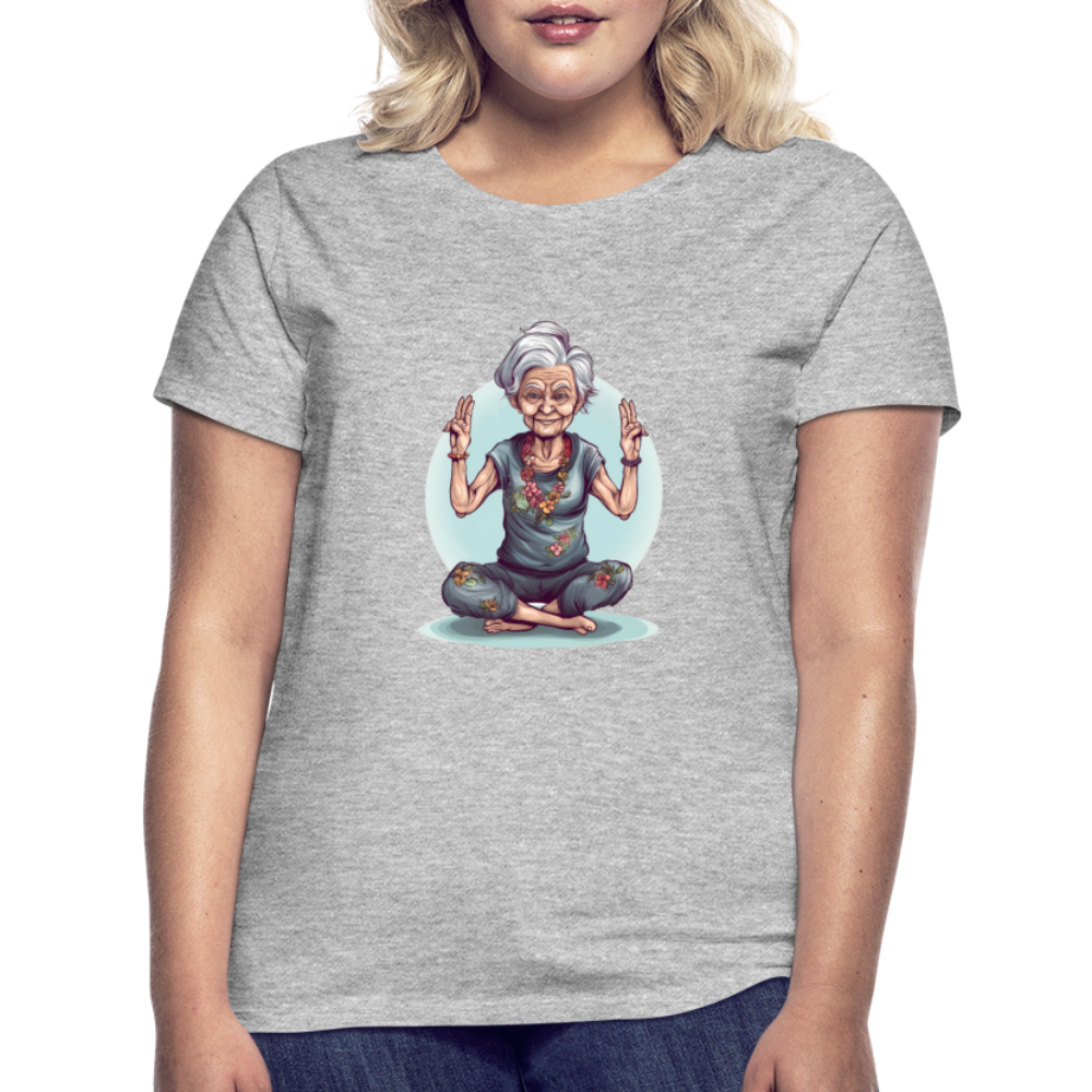 Coole Yoga Oma - Meditation im besten Alter  - Frauen T-Shirt - Grau meliert