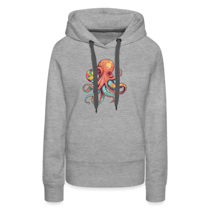 Lustiger Comic Oktopus mit Lollipop - Frauen Premium Hoodie - by Artful Alchemist
