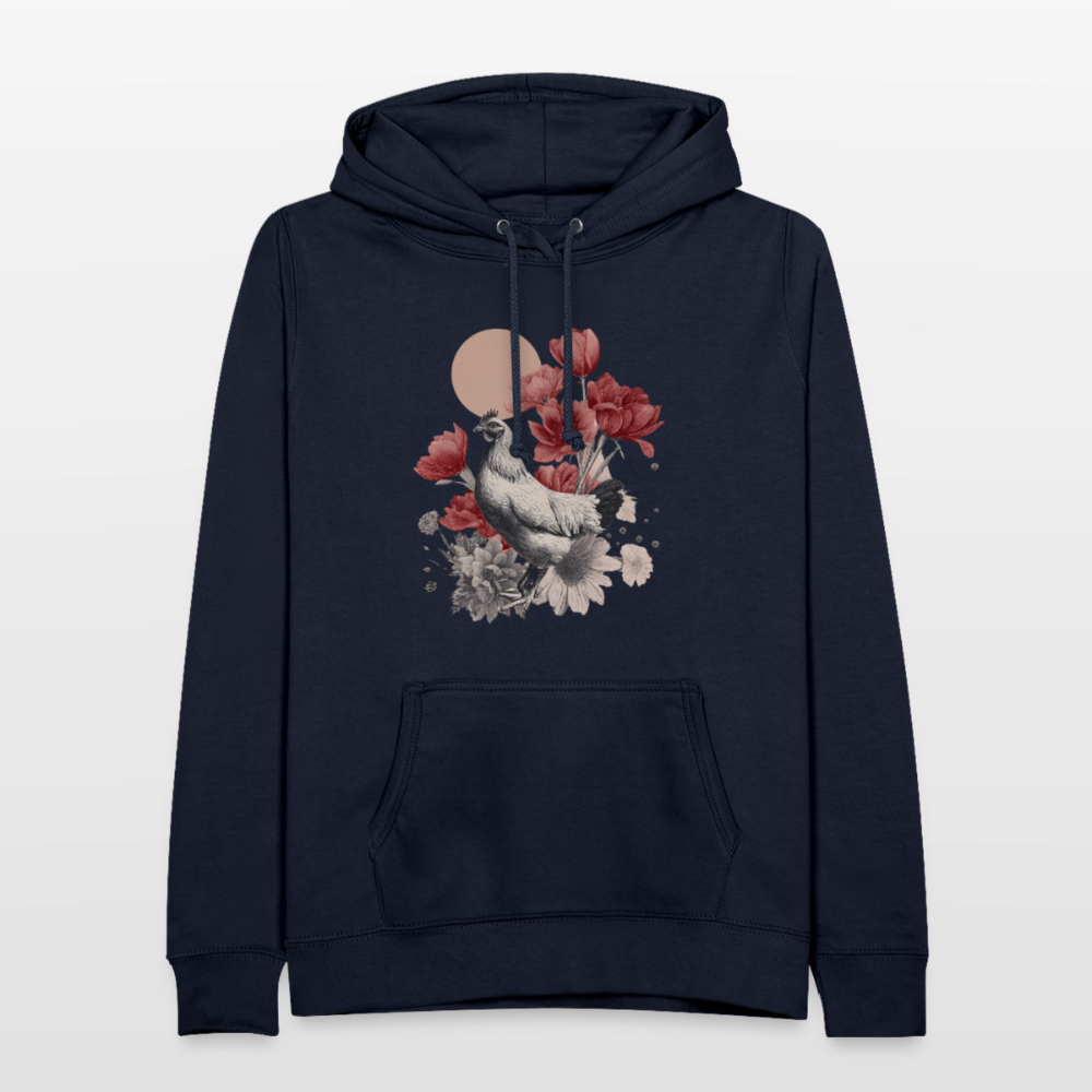 Vintage Boho Blossom Chicken - Frauen Hoodie - by Artful Alchemist