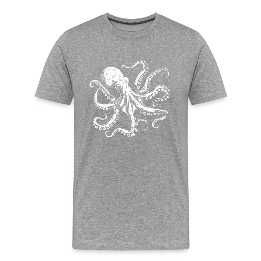 Cooler Oktopus Kraken - T-Shirt Herren - Grau meliert