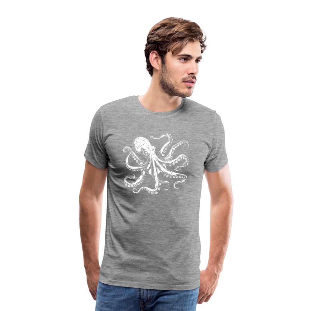 Cooler Oktopus Kraken - T-Shirt Herren - Grau meliert