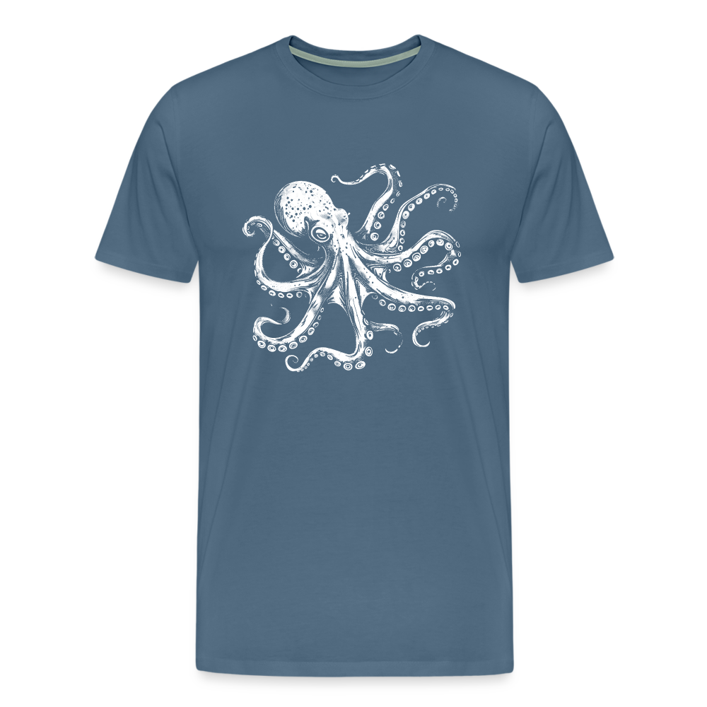 Cooler Oktopus Kraken - T-Shirt Herren - Blaugrau