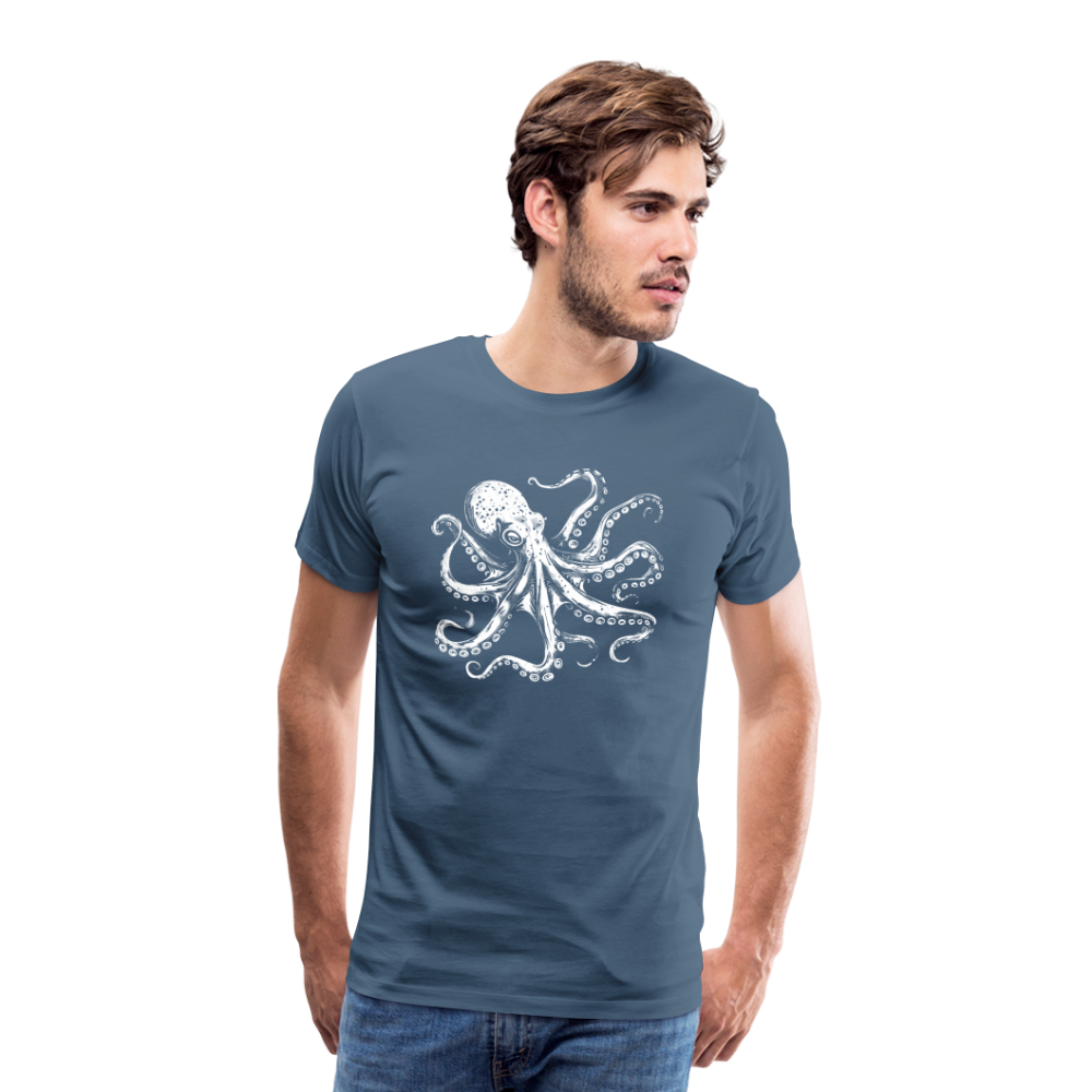 Cooler Oktopus Kraken - T-Shirt Herren - Blaugrau