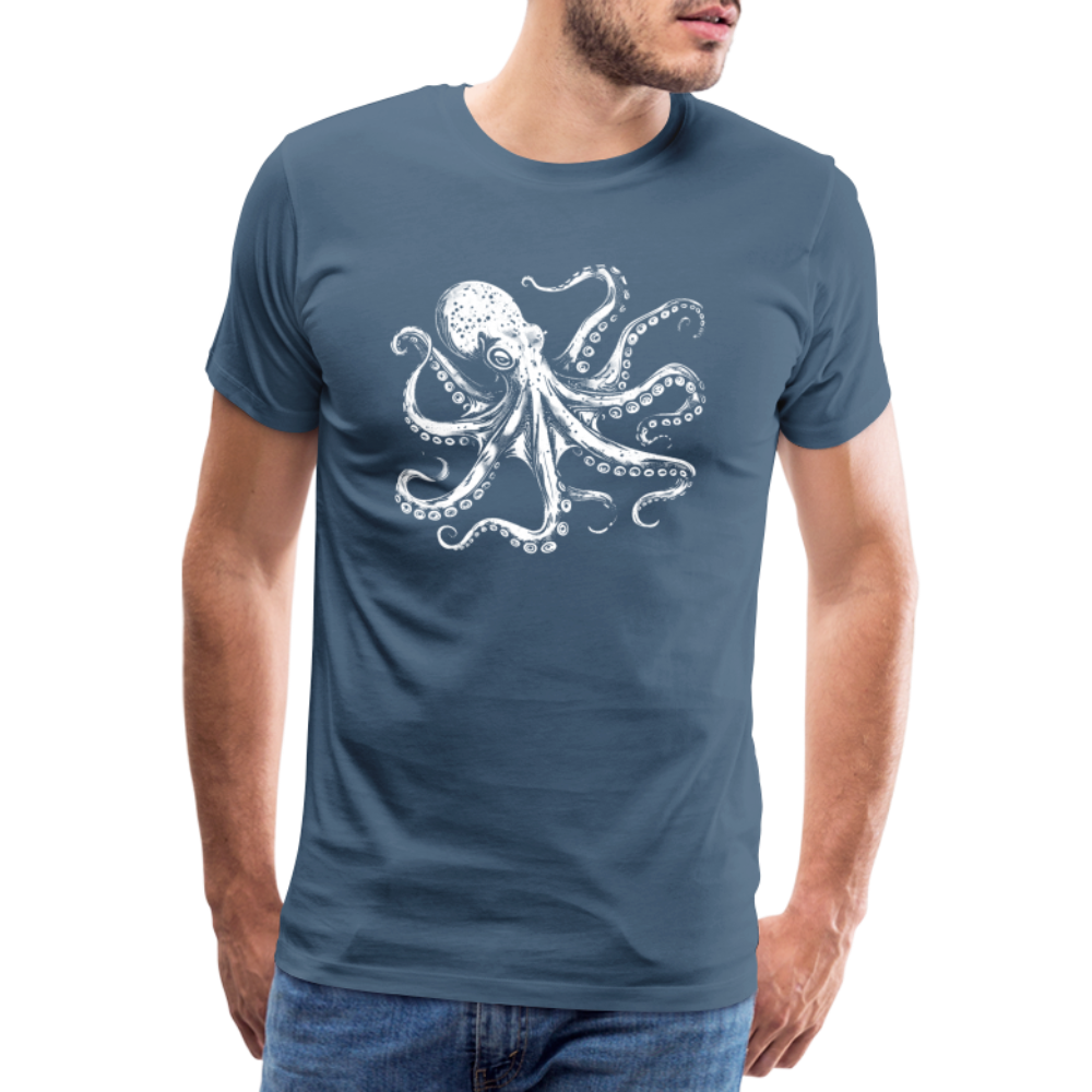 Cooler Oktopus Kraken - T-Shirt Herren - Blaugrau