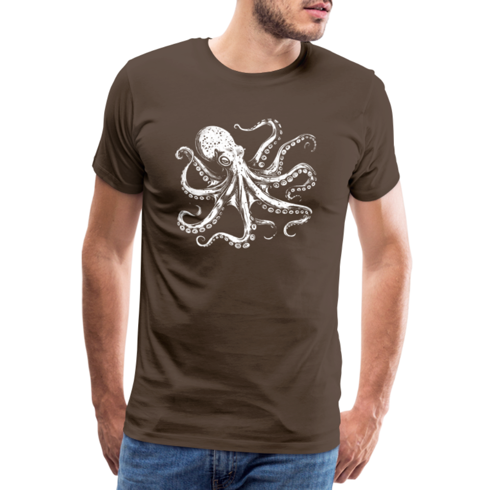 Cooler Oktopus Kraken - T-Shirt Herren - Edelbraun