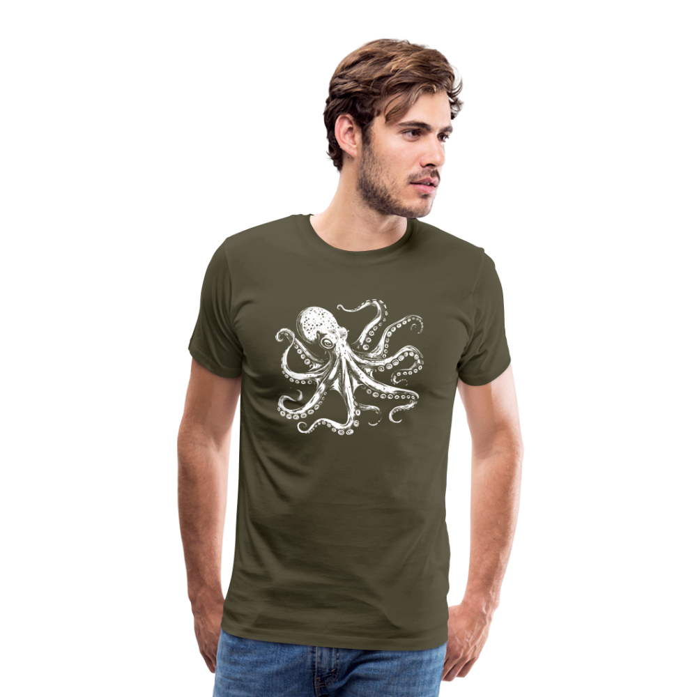 Cooler Oktopus Kraken - T-Shirt Herren - Khaki