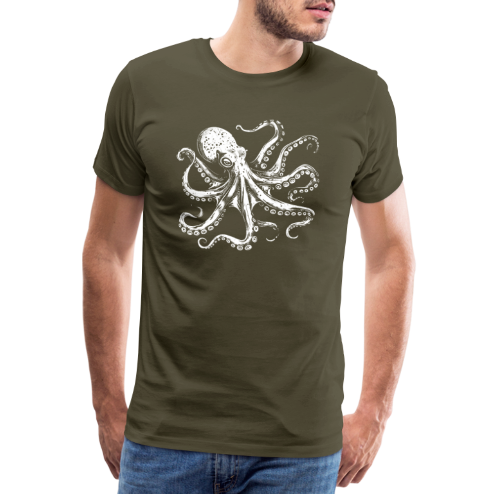 Cooler Oktopus Kraken - T-Shirt Herren - Khaki