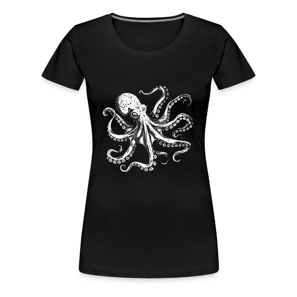 Coole Oktopus Kraken Illustration in weiß - Schwarz