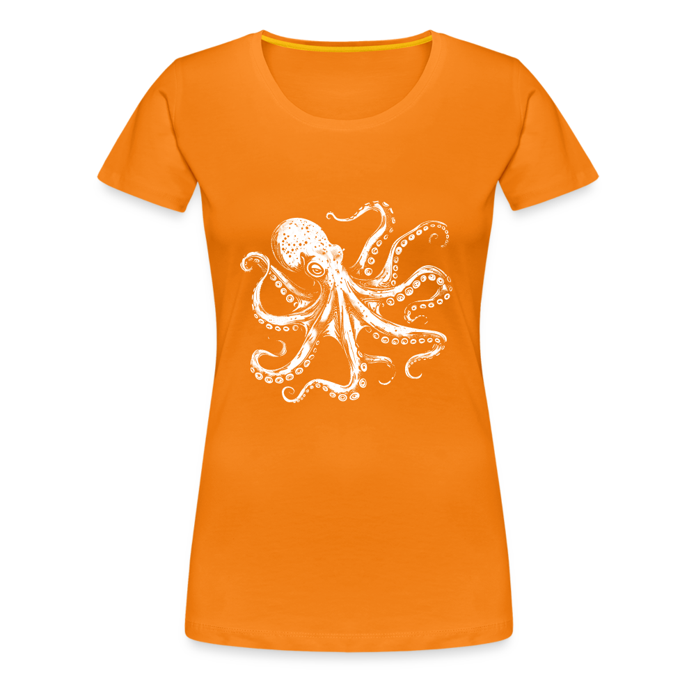 Coole Oktopus Kraken Illustration in weiß - Orange