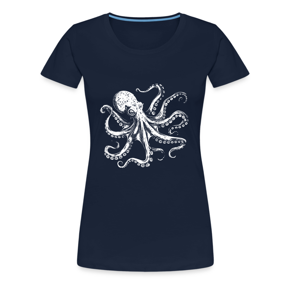 Coole Oktopus Kraken Illustration in weiß - Navy