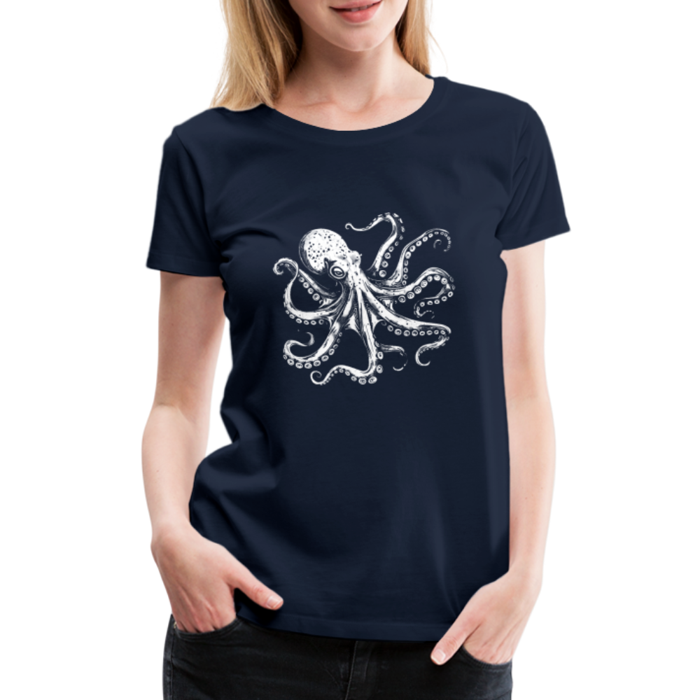 Coole Oktopus Kraken Illustration in weiß - Navy