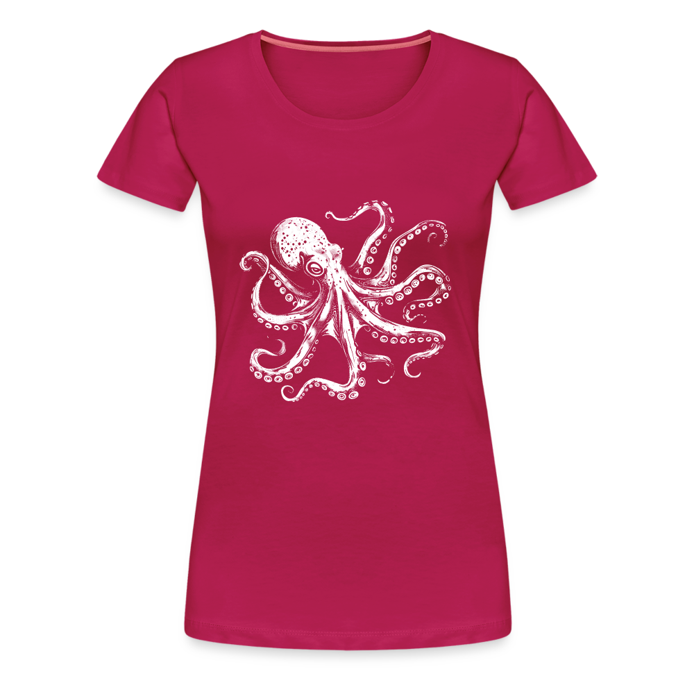 Coole Oktopus Kraken Illustration in weiß - dunkles Pink