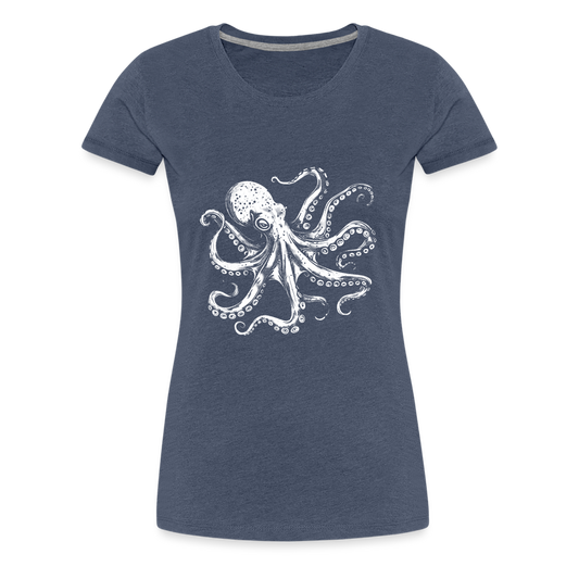 Coole Oktopus Kraken Illustration in weiß - Blau meliert