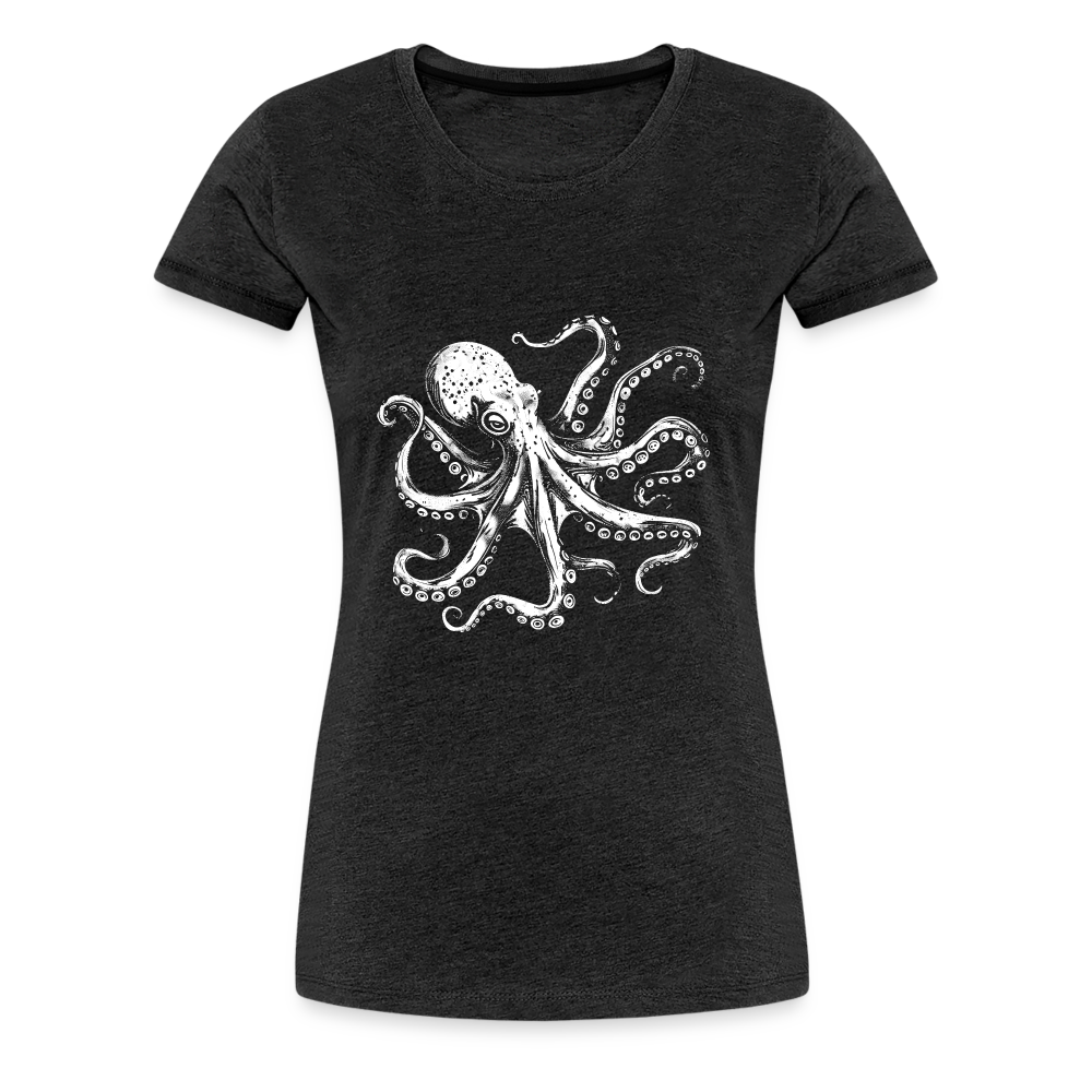 Coole Oktopus Kraken Illustration in weiß - Anthrazit