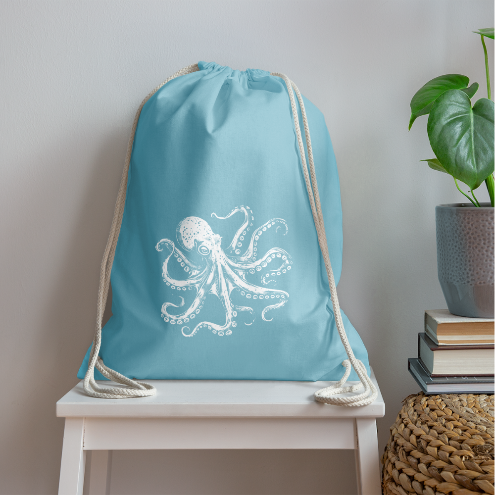 Coole Oktopus Kraken Illustration in weiß - Aqua