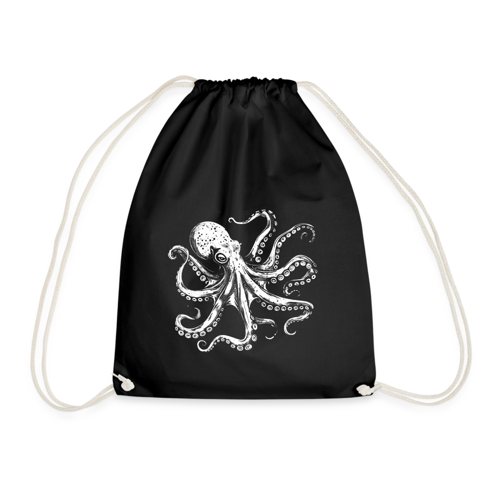 Coole Oktopus Kraken Illustration in weiß - Schwarz