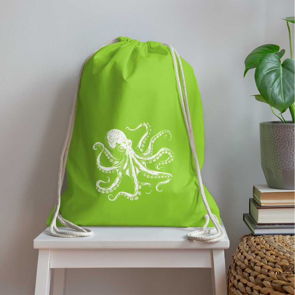 Coole Oktopus Kraken Illustration in weiß - Neongrün