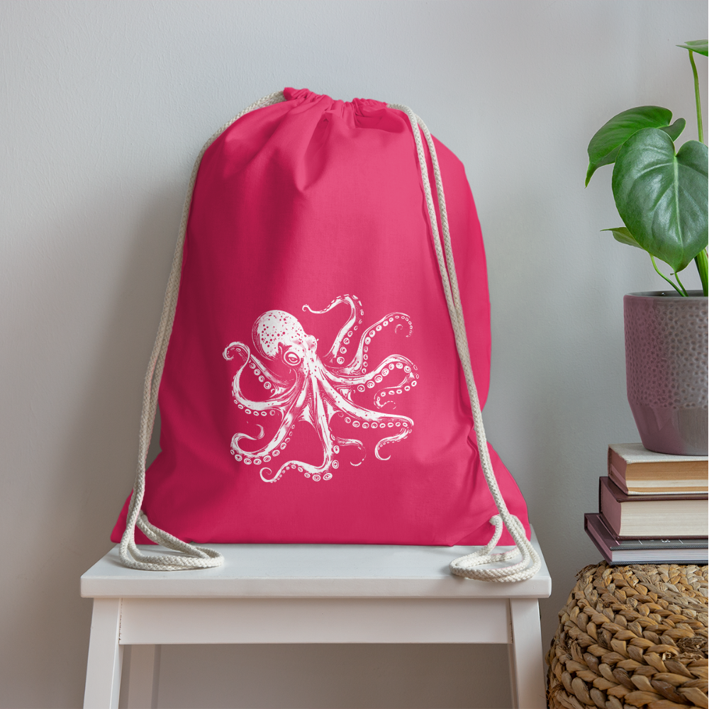 Coole Oktopus Kraken Illustration in weiß - Fuchsia