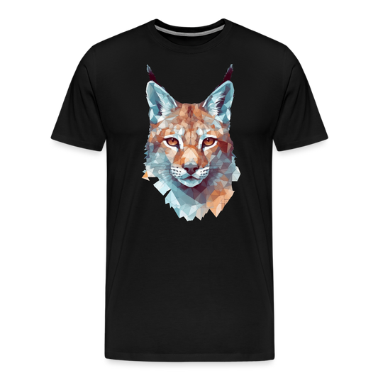 Geometrischer Luchs in Wasserfarben Optik - T-Shirt Männer - Schwarz