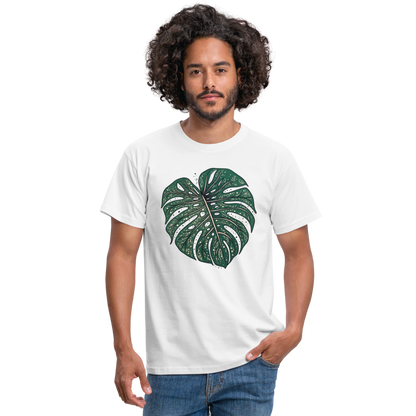 Gepunktetes Monstera Blatt, Pflanzen Motiv - Männer T-Shirt - by Artful Alchemist
