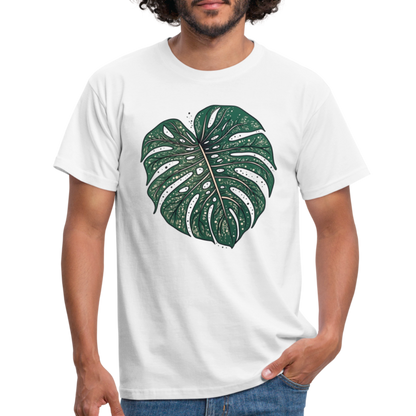 Gepunktetes Monstera Blatt, Pflanzen Motiv - Männer T-Shirt - by Artful Alchemist