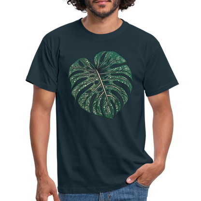 Gepunktetes Monstera Blatt, Pflanzen Motiv - Männer T-Shirt - by Artful Alchemist