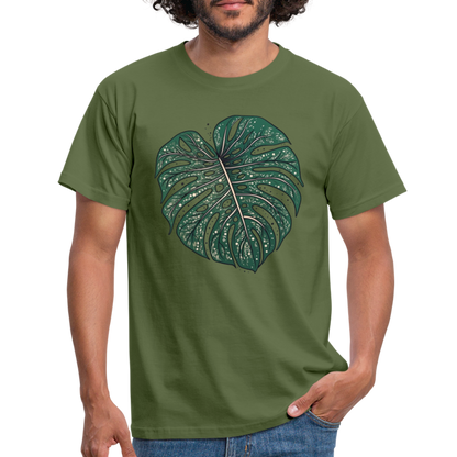 Gepunktetes Monstera Blatt, Pflanzen Motiv - Männer T-Shirt - by Artful Alchemist