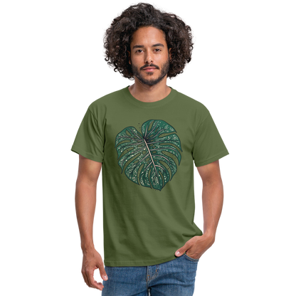 Gepunktetes Monstera Blatt, Pflanzen Motiv - Männer T-Shirt - by Artful Alchemist