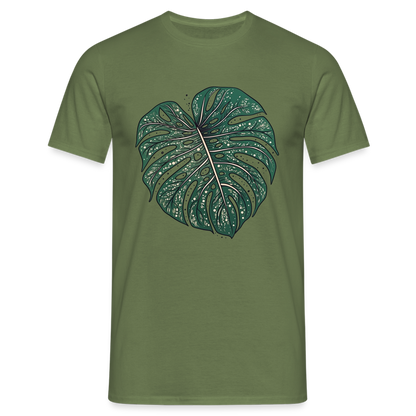 Gepunktetes Monstera Blatt, Pflanzen Motiv - Männer T-Shirt - by Artful Alchemist