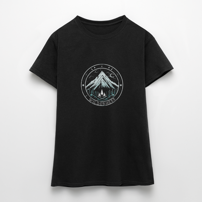 Cooles Wanderer Motiv mit Lagerfeuer - Frauen T-Shirt - by Artful Alchemist
