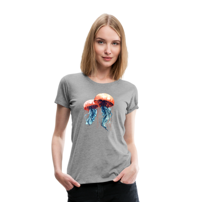 Rosa Blaue Aquarell Quallen - Frauen Premium T-Shirt - by Artful Alchemist