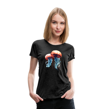 Rosa Blaue Aquarell Quallen - Frauen Premium T-Shirt - by Artful Alchemist