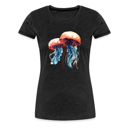 Rosa Blaue Aquarell Quallen - Frauen Premium T-Shirt - by Artful Alchemist