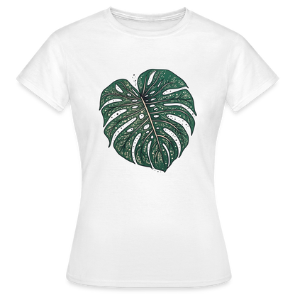 Gepunktetes Monstera Blatt, Pflanzen Motiv - Damen T-Shirt - by Artful Alchemist