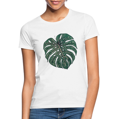 Gepunktetes Monstera Blatt, Pflanzen Motiv - Damen T-Shirt - by Artful Alchemist