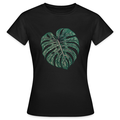 Gepunktetes Monstera Blatt, Pflanzen Motiv - Damen T-Shirt - by Artful Alchemist