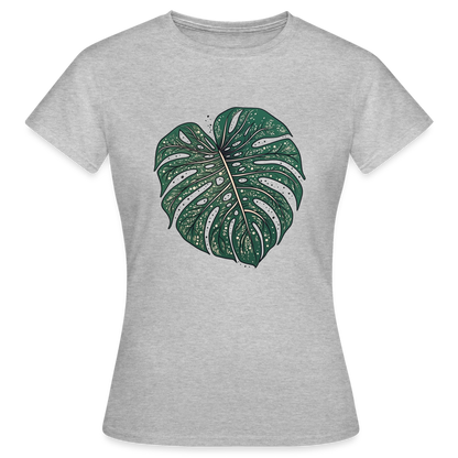 Gepunktetes Monstera Blatt, Pflanzen Motiv - Damen T-Shirt - by Artful Alchemist