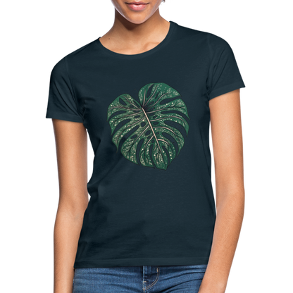 Gepunktetes Monstera Blatt, Pflanzen Motiv - Damen T-Shirt - by Artful Alchemist