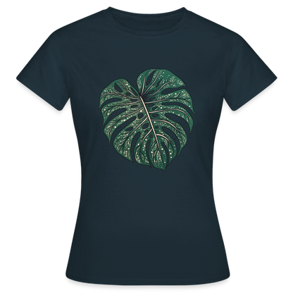 Gepunktetes Monstera Blatt, Pflanzen Motiv - Damen T-Shirt - by Artful Alchemist